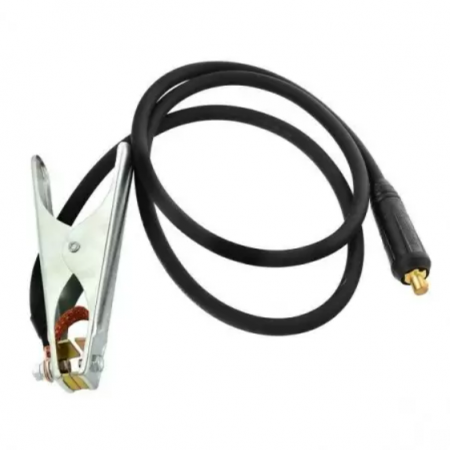 Alte accesorii pentru sudura - Cablu cu cleste de masa pentru sudura MMA cu conector mare DX50, lungime 2 m, grosime 25 mmp, max 300A