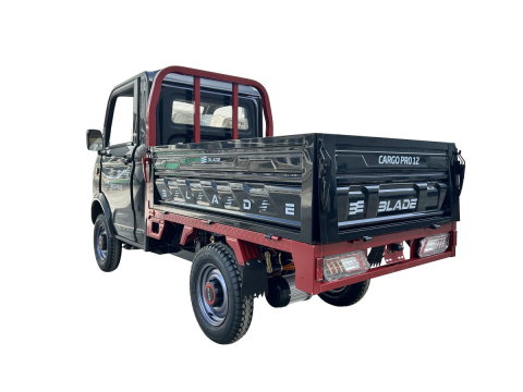Cvadriciclu electric utilitar tip camioneta electrica PICKUP BLADE CARGO PRO 12 fara permis, 3000W, viteza 25 km/h, autonomie 100 km, Negru + Rosu [7]