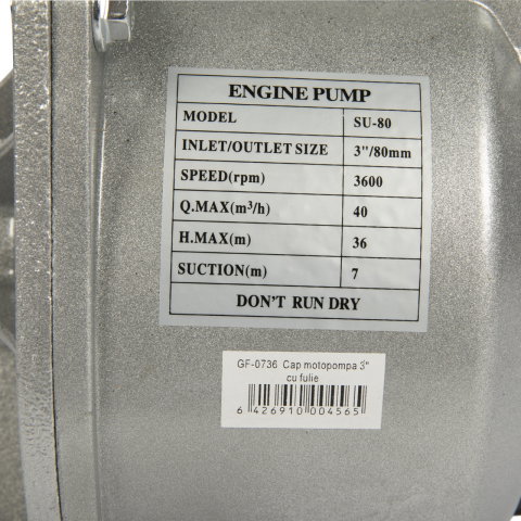 Cap motopompa Micul Fermier 3" cu fulie dubla [8]