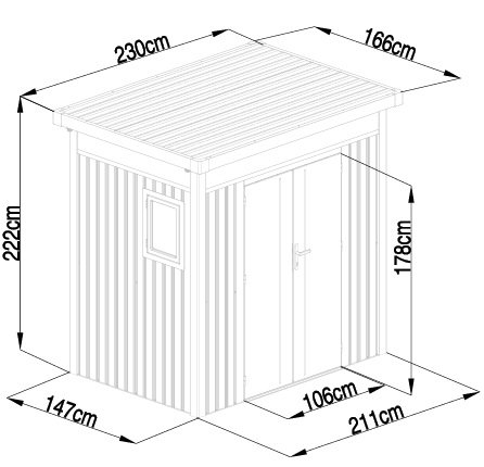 Casuta gradina RURIS Genius 2300MH 3,03m2  209x145 cm [1]