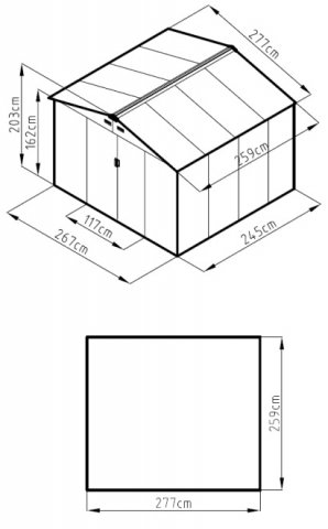 Casuta gradina RURIS Genius 2770MH 7,17m2  267x245x202 cm [1]