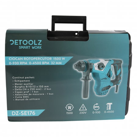 Ciocan rotopercutor 1500W Detoolz DZ-SE176 930rpm 4500bpm 32mm [12]