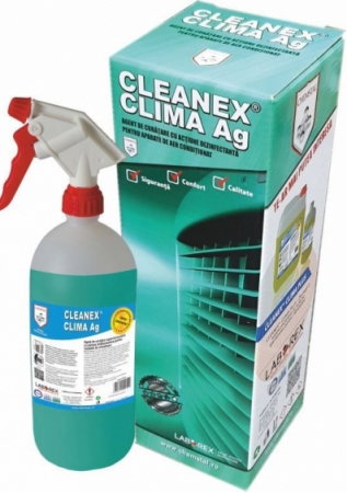 Incalzire si climatizare - Agent de curatare CLEANEX CLIMA Argint LBXCLCL001, cu actiune dezinfectanta pentru aparate de aer conditionat - flacon 1 litru