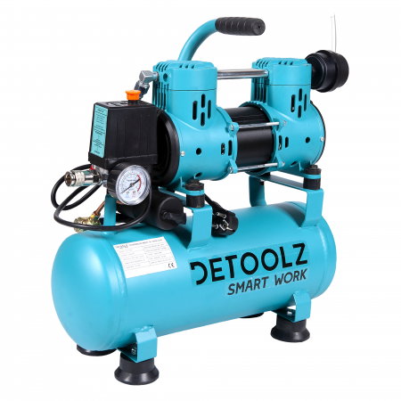 Compresor de aer silentios fara ulei Detoolz DZ-C265 650W, 9L [3]