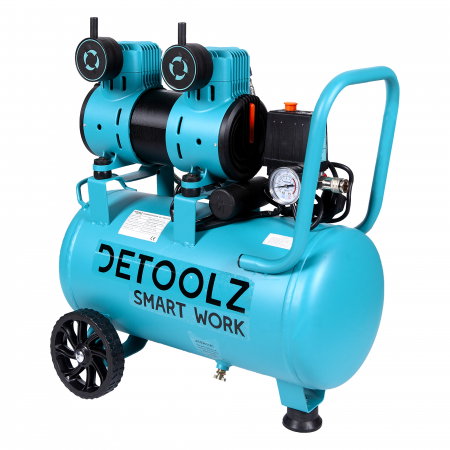 Compresoare - Compresor de aer silentios fara ulei Detoolz DZ-C266 1500W, 30L