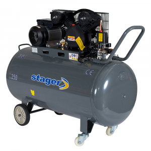 Stager HMV0.25/250 compresor aer, 250L, 8bar, 250L/min, monofazat, angrenare curea