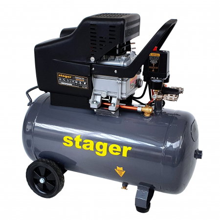Compresor aer Stager HM2050B 4530102050, 50L, 8bar, 200L/min, monofazat, angrenare directa [2]