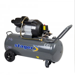 Compresor aer Stager HM3100V 4530103100, 100L, 8bar, 356L/min, monofazat, angrenare directa