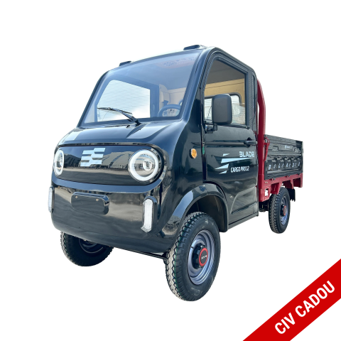 Vehicule de Lucru si Transport - Cvadriciclu electric utilitar tip camioneta electrica PICKUP BLADE CARGO PRO 12 fara permis, 3000W, viteza 25 km/h, autonomie 100 km, Negru + Rosu
