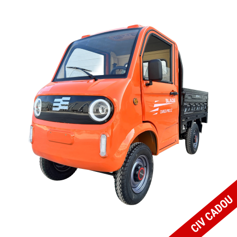 Masini electrice fara permis - Pickup electric cargo BLADE CARGO PRO 12 Portocaliu-Negru cu bena rabatabila si motor de 3000 W