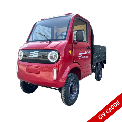 Vehicule de Lucru si Transport - Cvadriciclu electric utilitar tip camioneta electrica PICKUP BLADE CARGO PRO 12 fara permis, 3000W, viteza 25 km/h, autonomie 100 km, Rosu + Negru