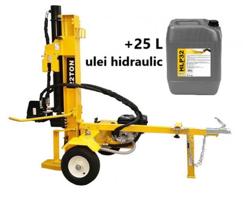 Despicator busteni ProGARDEN DH22B , 22T, benzina, tractabil, Dmax 500mm + 25 l ulei hidraulic pentru presiune extrema [0]