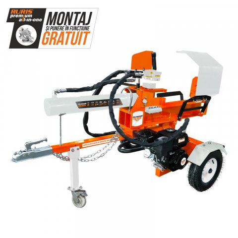 Despicatoare busteni - Despicator lemne RURIS DLVH2200, 22T, benzina, 7 CP, tractabil, Dmax 500mm