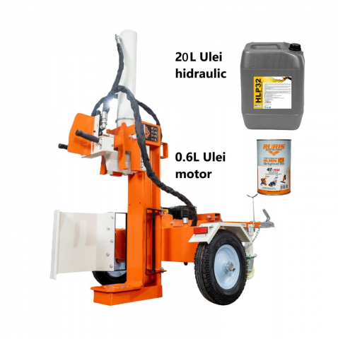 Despicatoare busteni - Despicator lemne RURIS DLVH2200, 22T, benzina, 7 CP, tractabil, Dmax 500mm + ulei hidraulic si ulei motor
