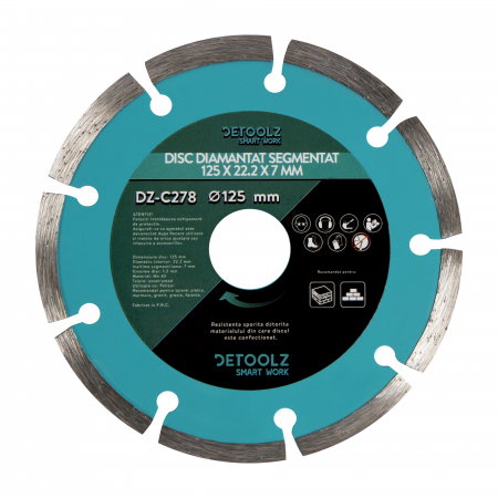 Scule electrice si unelte - Disc diamantat segmentat 125x22.2x7mm