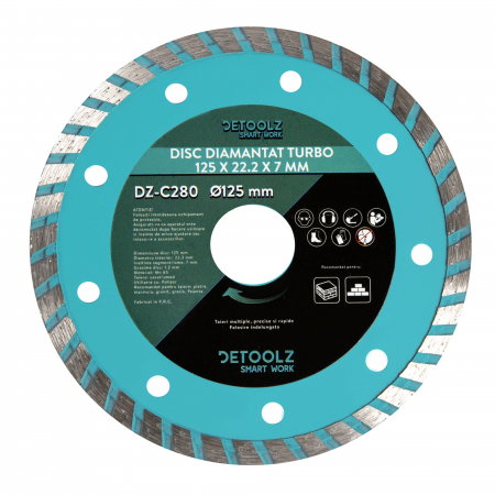 Scule electrice si unelte - Disc diamantat turbo 125x22.2x7mm