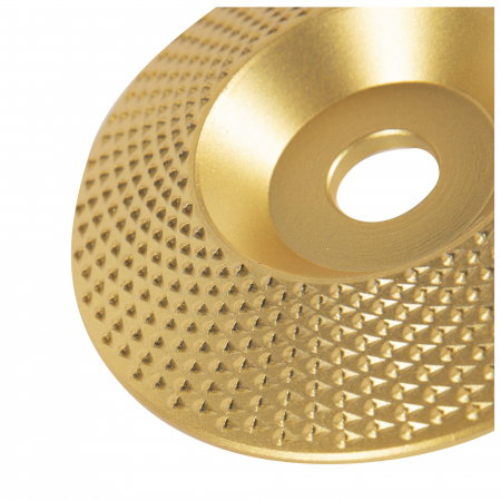 Disc plat, auriu, de rindeluit lemn, 98mm [2]