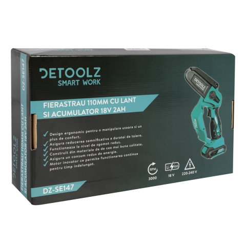 Fierastrau 110mm cu lant si acumulator 18V 2Ah [6]