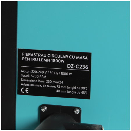 Fierastrau circular cu masa pentru lemn Detoolz DZ-C236 1800W [5]