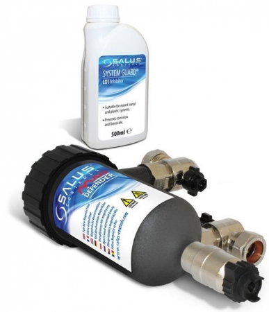 Incalzire si climatizare - Filtru anti-magnetita Salus MD34A Mag Defender + lichid inhibitor, pentru rugina si magnetita