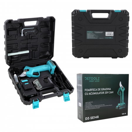 Foarfeca de gradina cu acumulator Detoolz DZ-SE148 20V 2Ah, grosime maxima de taiere30 mm [2]