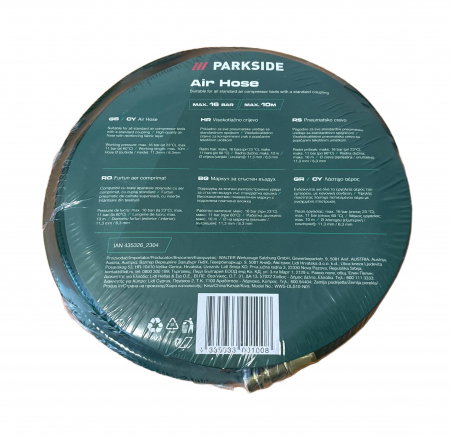 Accesorii compresoare - Furtun pentru aer comprimat cu insertie tesuta PARKSIDE 10 metri, MAX. 16 bar.