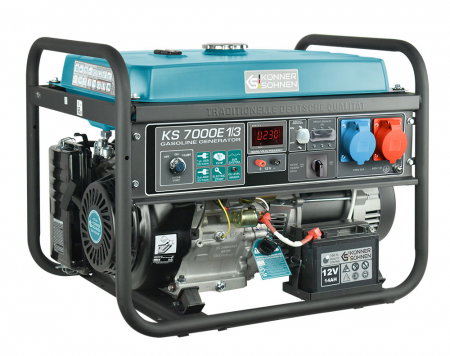 Generator curent Konner & Sohnen KS 7000E-1/3, 5.5kW, VTS, monofazat/trifazat, AVR, benzina, 13CP, Easy Start [1]