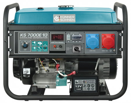 Generatoare de uz general - Generator curent Konner & Sohnen KS 7000E-1/3, 5.5kW, VTS, monofazat/trifazat, AVR, benzina, 13CP, Easy Start