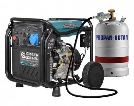 Generator curent tip inverter hibrid benzina/GPL Konner & Sohnen KS 8100iEG, 8.0 kW, digital, 16 hp, 1х16А, 1x32A, pornire electrica, consum redus, LED display, protectii automate, bobinaj cupru [2]