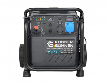 Generator curent tip inverter hibrid benzina/GPL Konner & Sohnen KS 8100iEG, 8.0 kW, digital, 16 hp, 1х16А, 1x32A, pornire electrica, consum redus, LED display, protectii automate, bobinaj cupru [4]