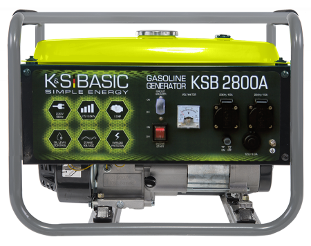 Generatoare de uz general - Generator de curent pe benzina Konner & Sohnen Basic KSB 2800A, 2.8kW, benzina, 6.5 CP, monofazat, AVR, bobinaj aluminiu
