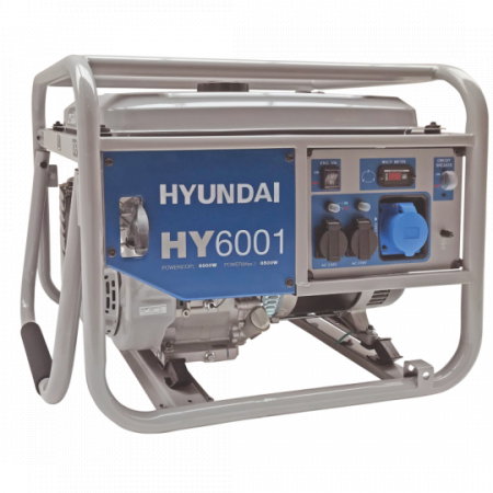 Generatoare electrice - Generator de curent pe benzina monofazic 6 kW Hyundai HY6001 + kit de roti