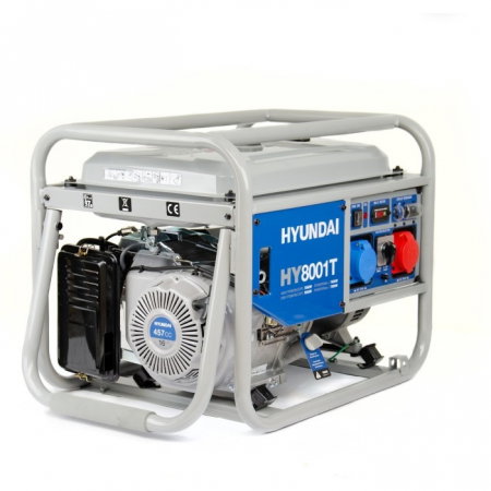 Generatoare electrice - Generator de curent monofazat si trifazat 7,5 kW HYUNDAI HY-8001T + kit de roti