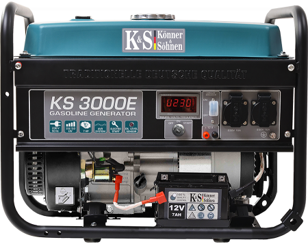 Generatoare de uz general - Generator de curent pe benzina Konner & Sohnen KS 3000E, 3.0 kW, benzina, 7.0 CP, monofazat, AVR, bobinaj cupru, pornire electrica