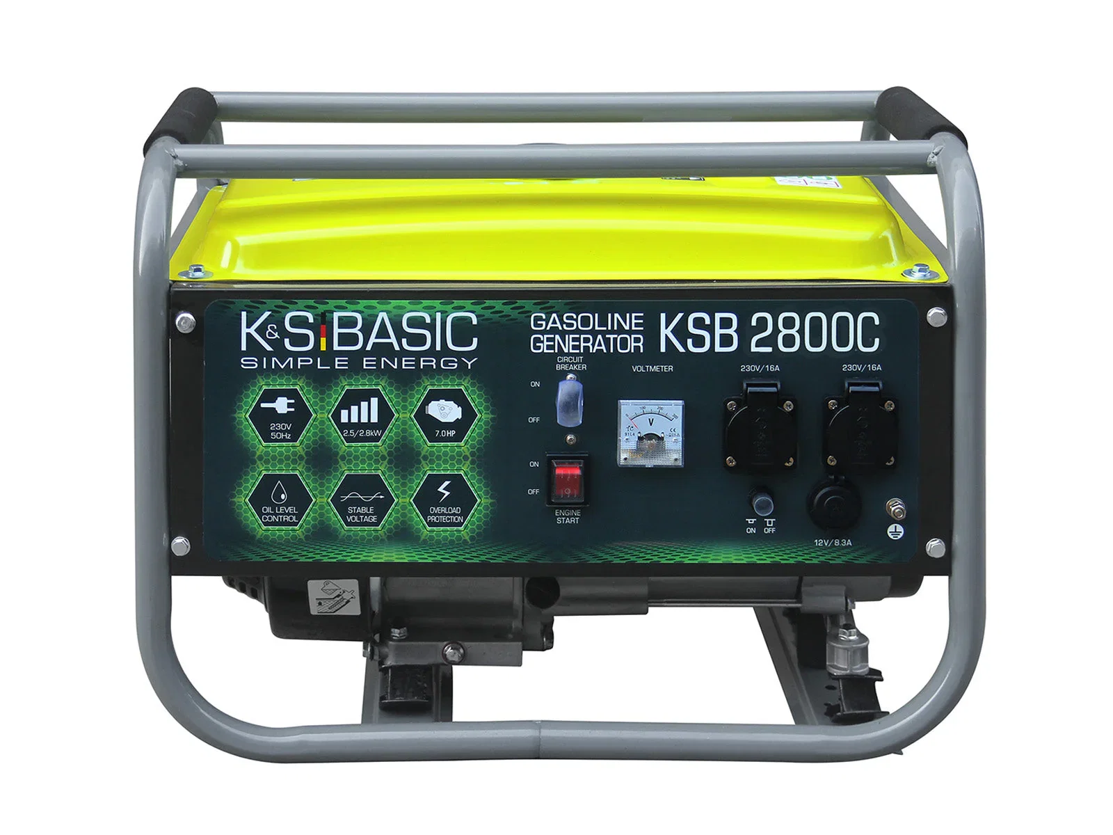 Generatoare de uz general - Generator de curent pe benzina Konner & Sohnen Basic KSB 2800C, 2.8kW, benzina, 7 CP, monofazat, AVR, bobinaj cupru
