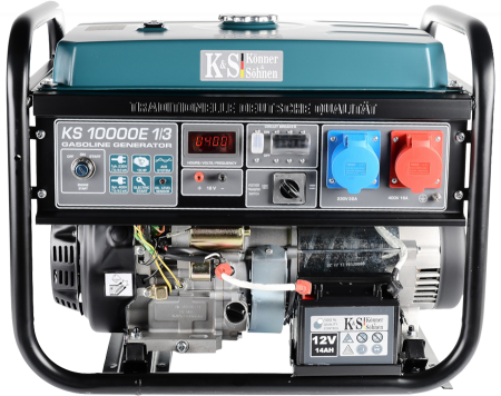Generatoare de uz general - Generator de curent pe benzina Konner & Sohnen KS 10000E 1/3, 8.0 kW, benzina, 18 CP, monofazat / trifazat, AVR, bobinaj cupru, pornire electrica