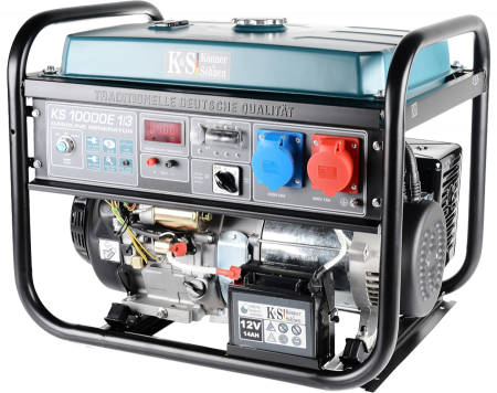 Generator de curent pe benzina Konner & Sohnen KS 10000E 1/3, 8.0 kW, benzina, 18 CP, monofazat / trifazat, AVR, bobinaj cupru, pornire electrica [1]