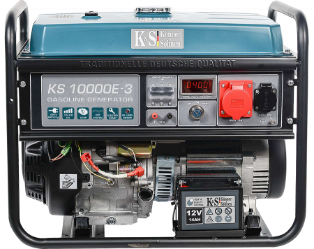 Generatoare de uz general - Generator de curent pe benzina Konner & Sohnen KS 10000E-3, 8.0 kW, benzina, 18 CP, trifazat, AVR, bobinaj cupru, pornire electrica