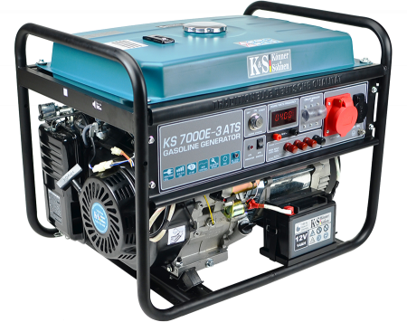 Generator de curent pe benzina Konner & Sohnen KS 7000E-3 ATS, 5.5 kW, benzina, 13 CP, trifazat, AVR, bobinaj cupru, pornire electrica, automatizare inclusa [1]
