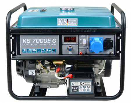 Generatoare de uz general - Generator de curent pe gaz / benzina Konner & Sohnen KS 7000E G, 5.5 kW, benzina / GPL, 13 CP, monofazat, AVR, bobinaj cupru, pornire electrica