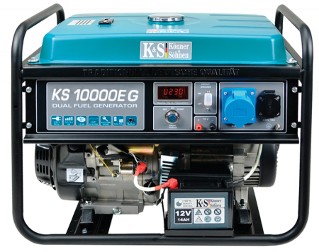 Generatoare de uz general - Generator de curent pe gaz / benzina Konner & Sohnen KS 10000E G, 8.0 kW, benzina / GPL, 18 CP, monofazat, AVR, bobinaj cupru, pornire electrica