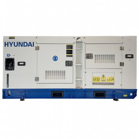 Generatoare insonorizate - Generator de curent trifazat cu motor diesel HYUNDAI DHY100L, 1500 RPM, insonorizat, rezervor 260 L, 88 kw, 100 KVA
