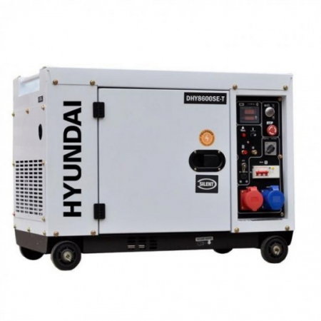 Generator de curent trifazat cu motor diesel HYUNDAI DHY8600SE-T ideal pentru invertoarele hibrid cu comanda pe 2 fire