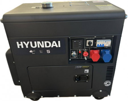 Generatoare insonorizate - Generator de curent trifazat cu motor diesel Hyundai DHY8601SE-T 8 kVA, insonorizat
