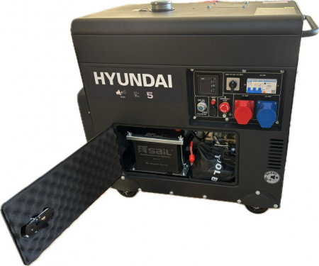 Generator de curent trifazat cu motor diesel Hyundai DHY8601SE-T 8 kVA, insonorizat [1]