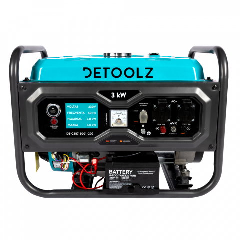 Generatoare electrice - Generator Detoolz DZ-C287-S001-G02 3kW, pornire electrica, autonomie 10 ore