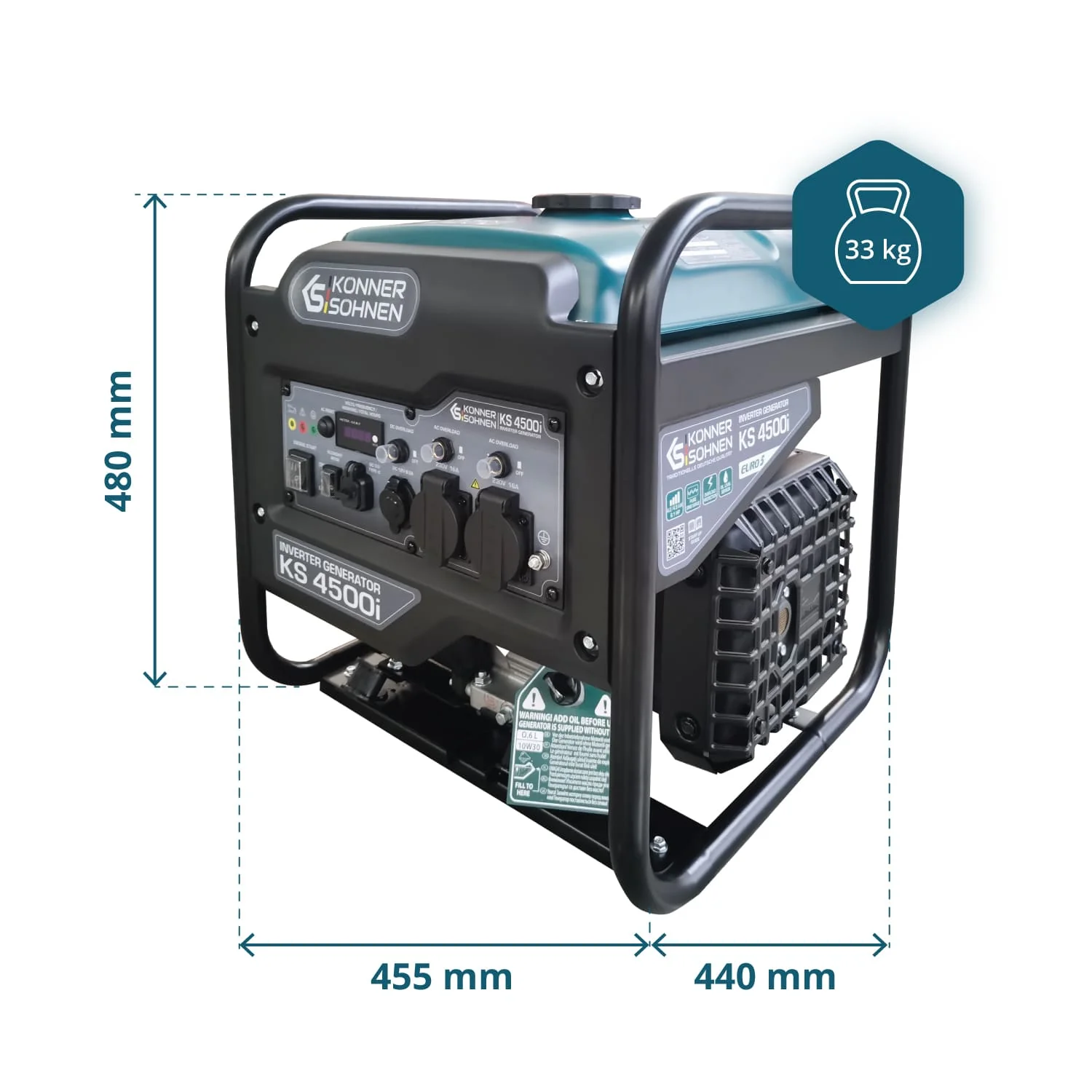 Generator digital inverter Konner & Sohnen KS 4500i 4.5kW, monofazat, benzina, bobinaj cupru [1]