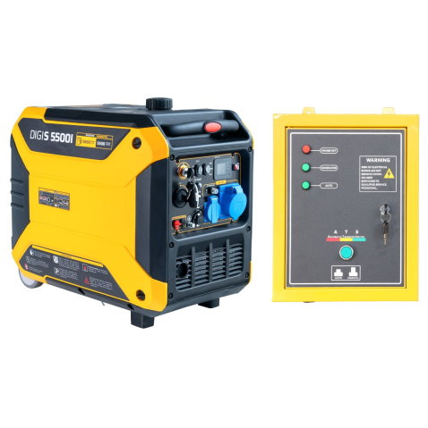 Generator electric digital invertor Stager DigiS 5500i, insonorizat, 5.5 kW, monofazat, benzină + ATS trifazat [0]
