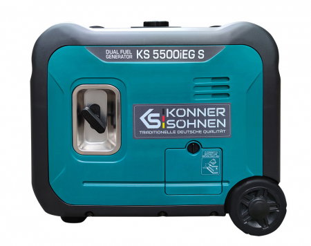 Generator hibrid tip invertor Könner&Söhnen KS 5500iEG S, monofazat, portabil, 5.5 kW, 9.5 cp, pornire manuala/electrica, 230 V, model motor KS 330i, bobinaj cupru, protectii automate, GPL/benzina [5]