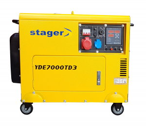 Generatoare insonorizate - Generator insonorizat Stager YDE7000TD3, 1158007000TD3, diesel, trifazat, 5.7 kVA